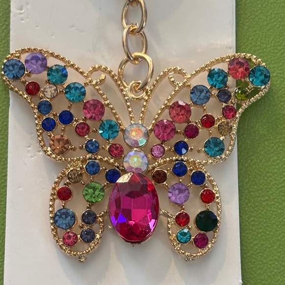 Butterfly Keychain- Multicolor & Gold - Picture 2 of 2